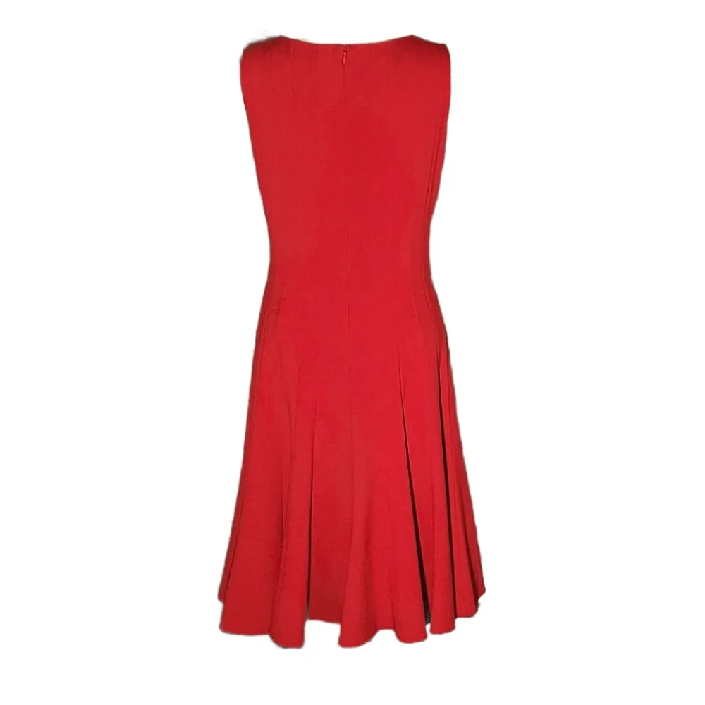 Sz 4 Calvin Klein Sleeveless Pleated A-Line Dress Flowy Fit and Flare - Picture 5 of 9